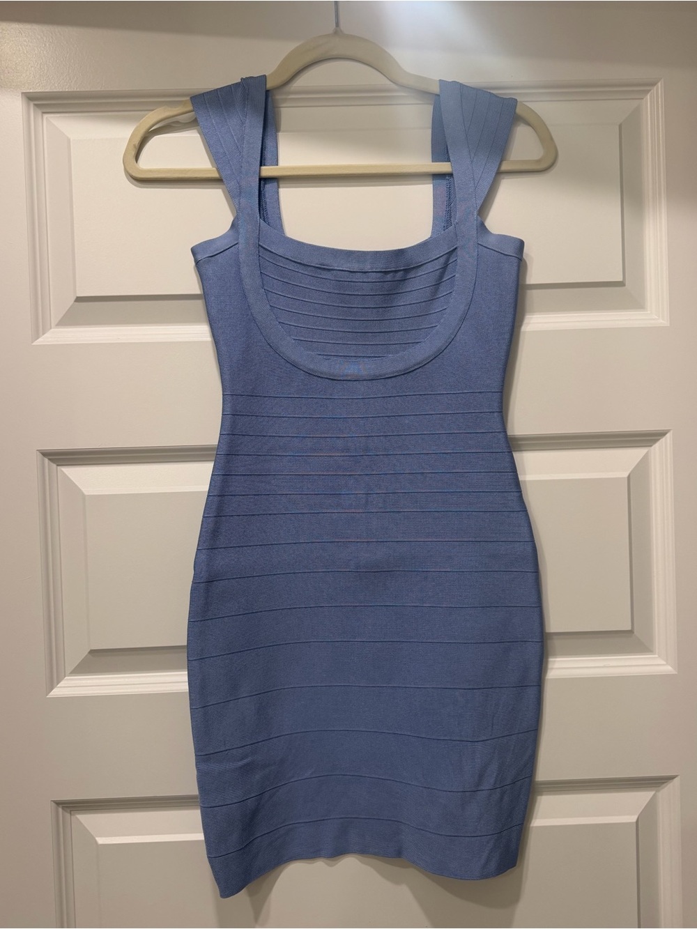 Marciano periwinkle blue scoop bandage mini dress S